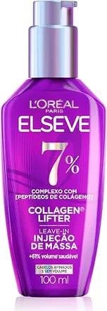 Sérum Leave-in Cabelos Finos Elseve L'Oréal Paris Colágeno Encorpador 100ml | Injeção de massa, 7% de peptídeos, alta concentração de arginina, +61% de volume saudável, ação por 72h