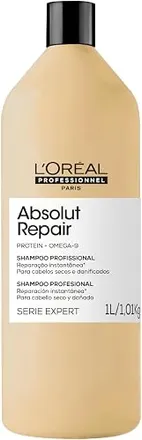 Shampoo L’Oréal Professionnel Absolut Repair Serie Expert, 1L | Com Proteína e Quinoa Dourada para cabelos danificados e secos