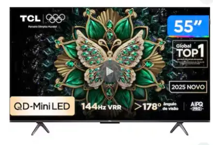 Smart TV 4K TCL 55” QD-Mini LED HDMI 2.1 Dolby Vision 55C6K
