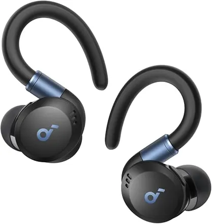 soundcore Sport X20 da Anker, Fone de Ouvido Bluetooth 5.3 Sem Fio, TWS | IP68 para Treinos, ANC Adaptativo Fone Esportivo, Ganchos Ajustáveis, Graves Intensos, À Prova de Suor e Poeira, Academia 48H