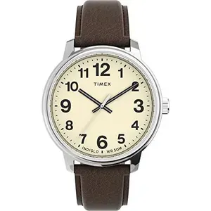 [taxas inclusas] Relógio Masculino Timex Easy Reader Marrom/Prateado