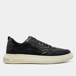 Tênis Couro Democrata Denim Jake Masculino - Preto