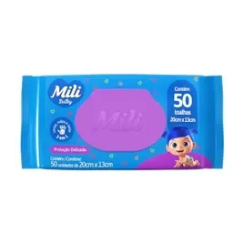 Toalhas Umedecidas Mili Baby 50 Unidades