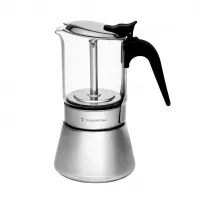 Tramontina Cafeteira Italiana Em Aço Inox E Vidro Borossilicato Para Espresso 300 Ml