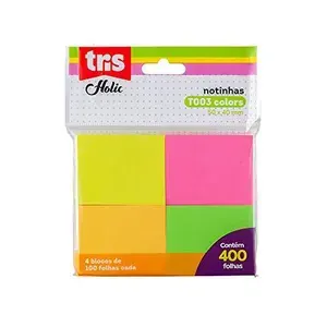 Tris, Nota Autoadesiva, Multicor, x400 Folhas